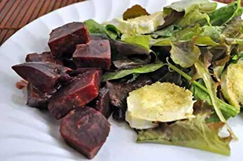 Salad with Warm Mustard Beets and Goat Cheese; This and Next