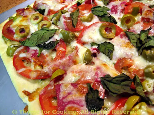 Salami Pizza with Fresh Herbs; I don't live here anymore