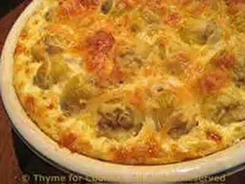 Sausage and Artichoke Quiche; Men and Houses; Weekly Menu
