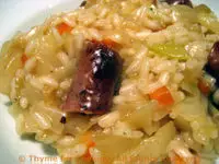 Sausage and Cabbage Risotto; Just how cold is it?