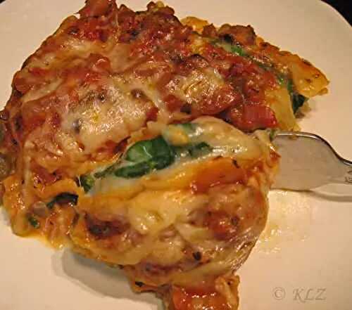Sausage and Spinach Lasagne, winter wins