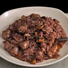 Sausage, Mushroom, & Red Wine Risotto