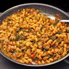 Sausage, Spinach, & Pasta Skillet