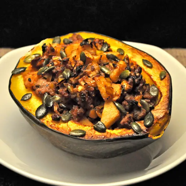 Sausage Stuffed Acorn Squash; the update