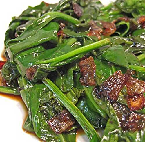 Sautéed Spinach with Browned Shallots; moles and slugs and snails, Oh My