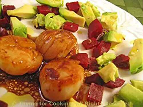 Scallops with Avocado and Beet Salad; Weekly Menu Planning Service