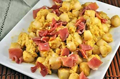 Scallops with Egg and Ham