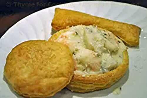 Seafood Newburg in Puff Pastry Shells; Bramble ramble