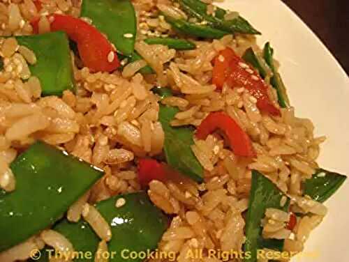 Sesame Brown Rice with Mangetout (Snow Peas); bunny report