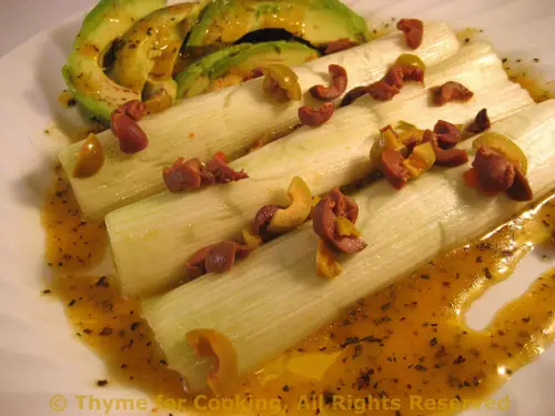 Shallots and Garlic and Leeks, Oh My! Warm Leek and Avocado Salad
