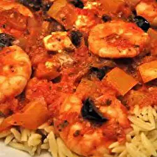 Shrimp and Orzo, Greek Style