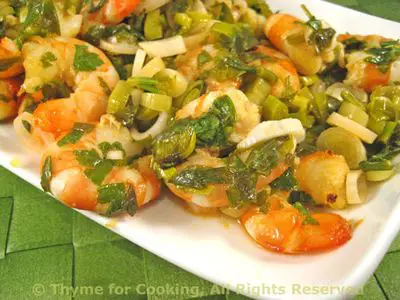 Shrimp in Green Sauce; the Weekly Menu