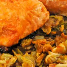 Skillet Salmon, Stir-Fried Cabbage