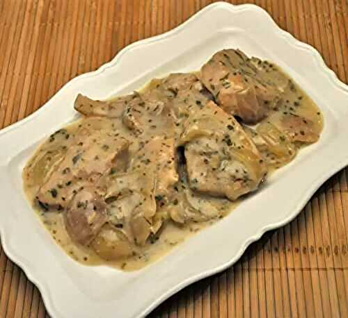 Slow Cooker Pork Chops with Onions, Horseradish; hot mustard