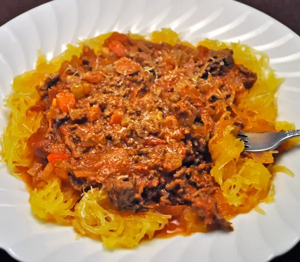 Spaghetti Squash Bolognese, comfort food & Baloo