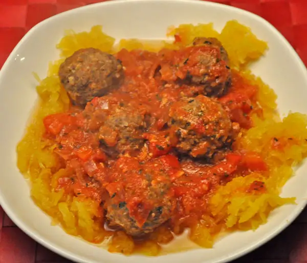 Spaghetti Squash with Ginger Meatballs