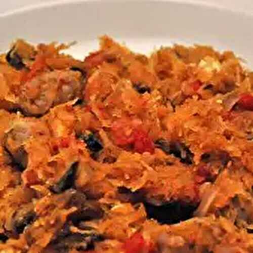 Spaghetti Squash with Sausage, Med-Style
