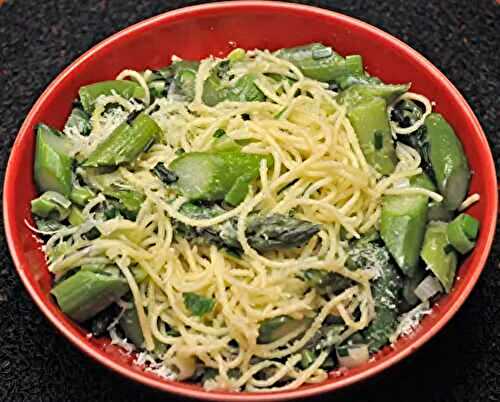 Spaghetti With Asparagus, Green Garlic; Spring