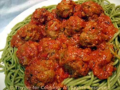 Spaghetti with Pesto Meatballs; Still Eating Horses....