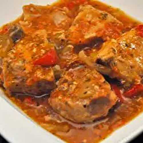 Spicy Pork Chops, Red Peppers, & Tomatoes, Slow Cooker