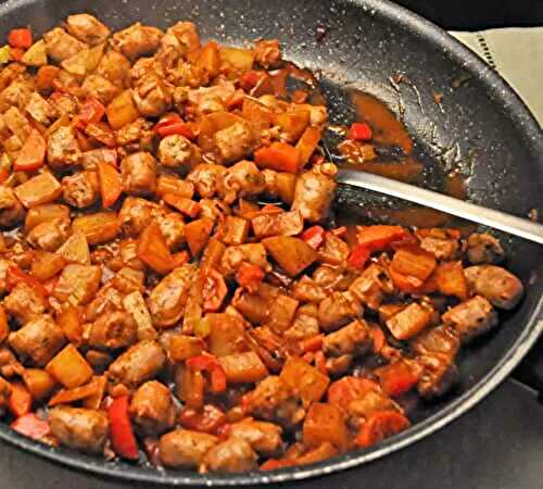 Spicy Sausage Hash; too hot and too weird