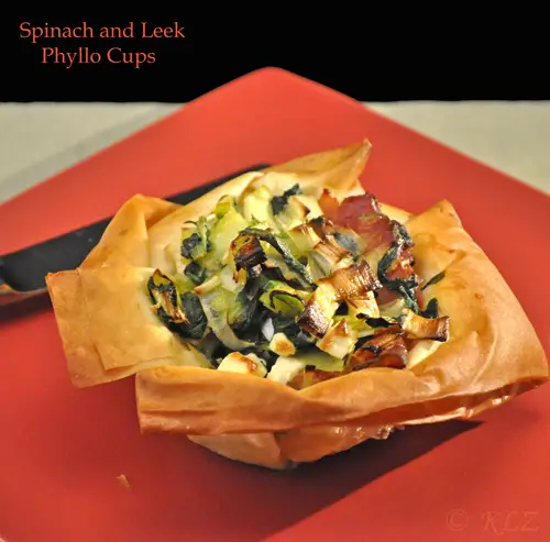 Spinach, Leek Phyllo Cups, heating woes