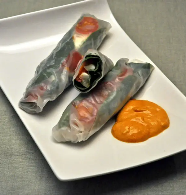Spinach, Mozzarella, Tomato Summer Rolls, Seasonal Weekly Menus II