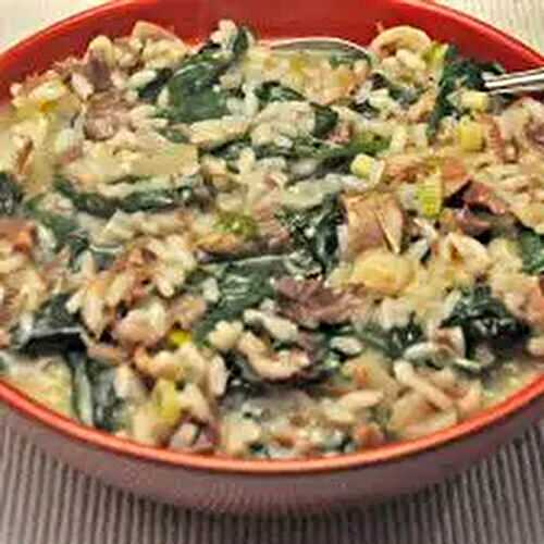 Spinach Risotto with Duck Confit