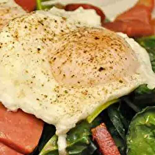 Spinach Salad with Poached Eggs