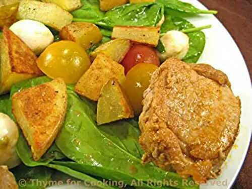 Spinach Salad with Pork, Potatoes and Mozzarella