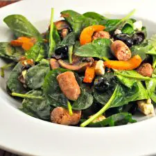 Spinach Salad with Sausage & Peppers