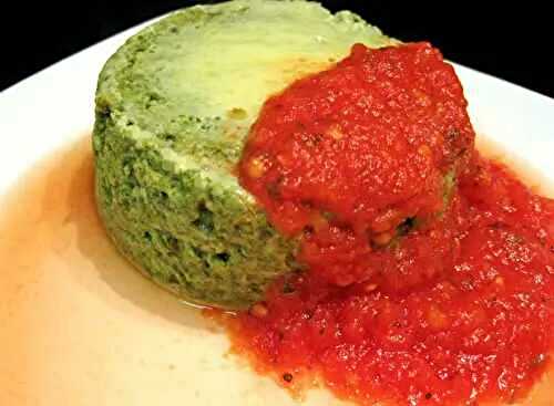 Spinach Timbales with Tomato Sauce, Valentine's Day? Non!