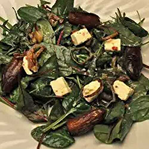 Spring Greens with Feta and Dates