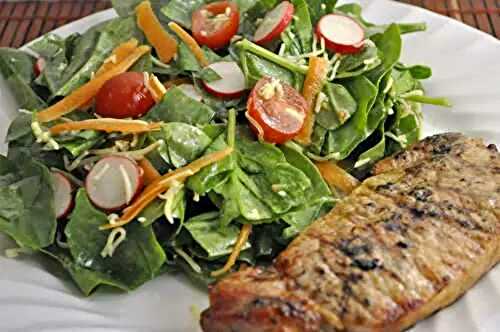 Spring Salad with Grilled Pork Chops