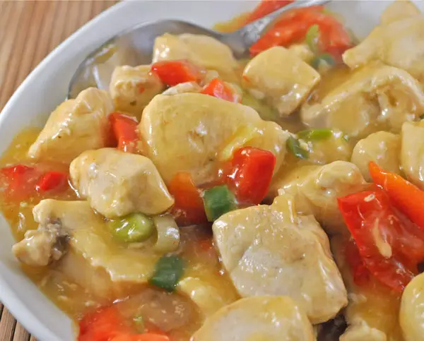 Stir-Fried Lemon Chicken, more green garlic