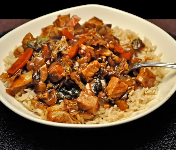 Stir Fried Pork, Mushrooms and Savoy Cabbage; Dining out in China