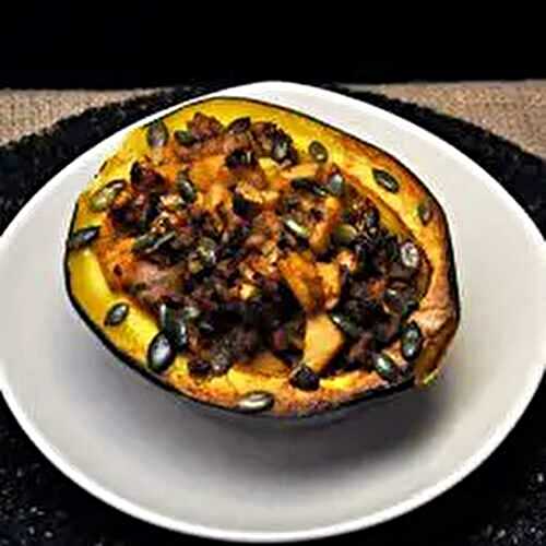 Stuffed Acorn Squash with Apples & Sausage