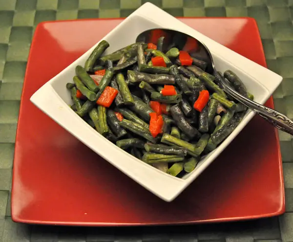 Summer Beans with Pimiento (no Velveeta), flowers