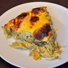 Summer Squash Quiche, Potato Crust