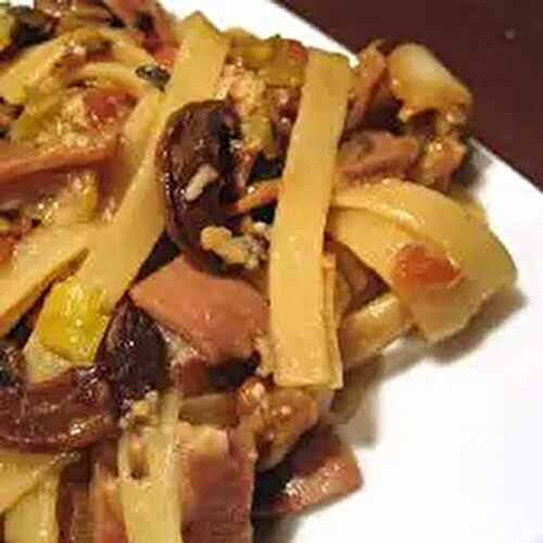 Tagliatelle with Prosciutto & Mushrooms