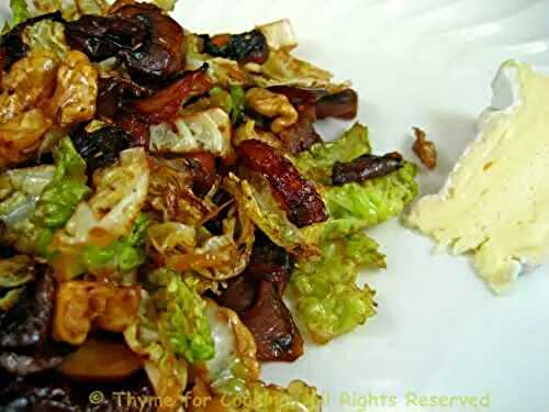 The Cabbage Commitment revisited; Warm Cabbage, Mushroom and Walnut Salad