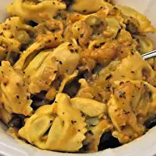 Tortellini with Green Tomato, Olive Sauce