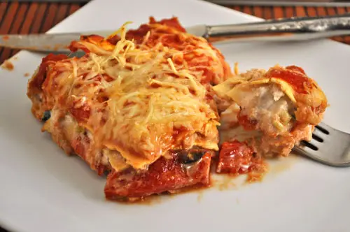 Tuna, Roasted Pepper and Goat Cheese Lasagne; A thing of beauty