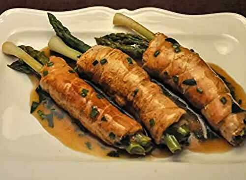Turkey Rolls with Asparagus and Green Garlic; art
