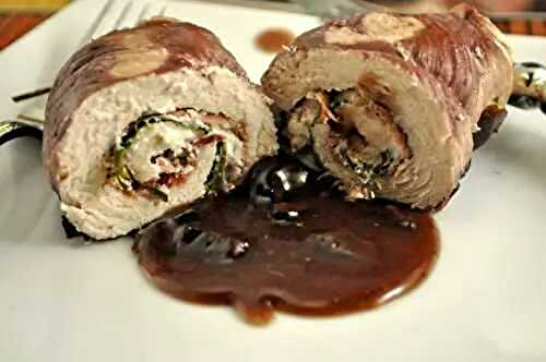 Turkey Rolls with Red Wine, Goat Cheese Sauce; taunting swallows
