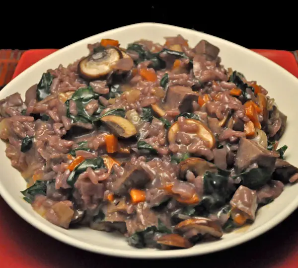 Venison, Mushroom, Red Wine Risotto; the truth about rabbit heads