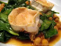 Warm Spinach and Chickpea Salad with Toasted Goat Cheese; Our house is a heavy house