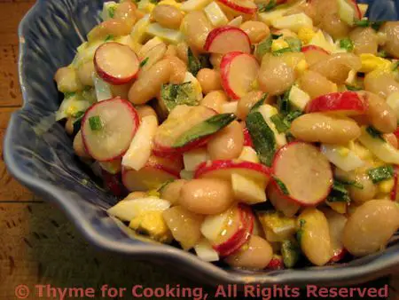 White Bean and Radish Salad; Mending fences; Weekly Menu Plan