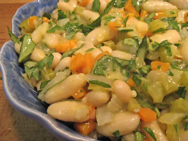 White Bean, Carrot, Celery Salad; we looked at a car today