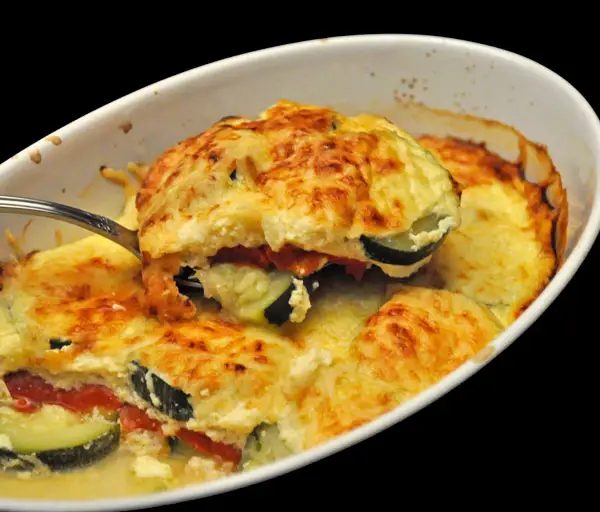 Zucchini and Pimiento Gratin; harvest